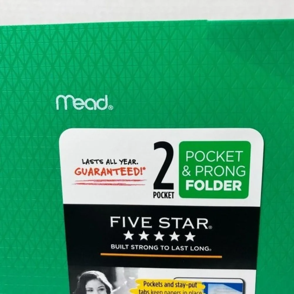 15 Mead 5 Star Pocket & Prong Plastic Folders